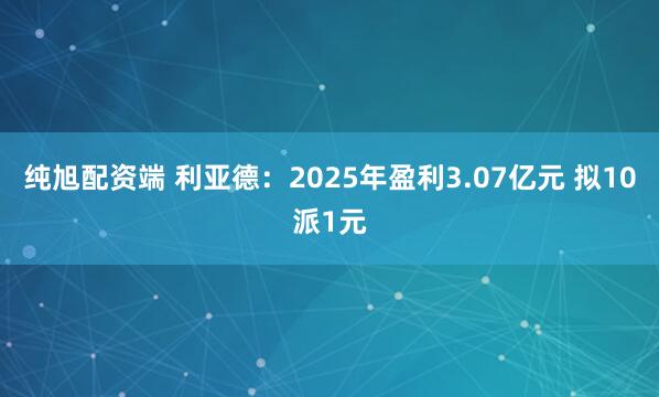 纯旭配资端 利亚德：2025年盈利3.07亿元 拟10派1元